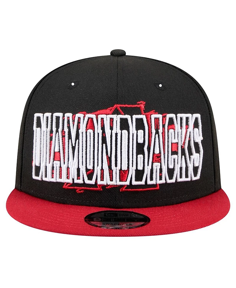 New Era Men's Black Arizona Diamondbacks Splatter 9FIFTY Snapback Hat