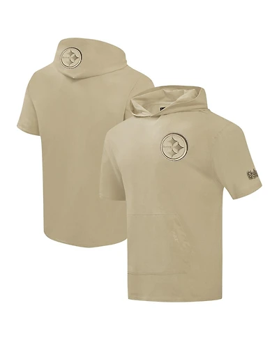 Pro Standard Men's Tan Pittsburgh Steelers Neutrals Capsule Short Sleeve Pullover Hoodie