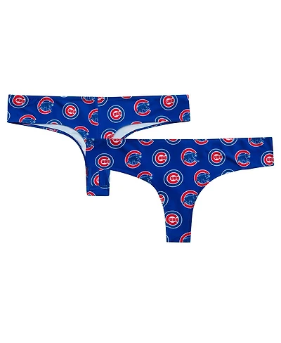Concepts Sport Women's Royal Chicago Cubs Record Allover Print Knit Thong