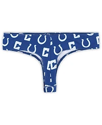 Concepts Sport Women's Royal Indianapolis Colts Record Allover Print Knit Thong