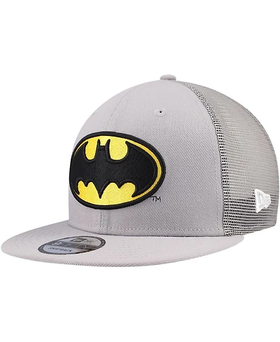 New Era Men's Gray Batman 9FIFTY Snapback Trucker Hat