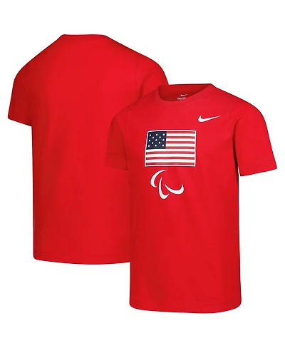 Nike Big Boys and Girls Red U.s. Paralympics Core T-Shirt