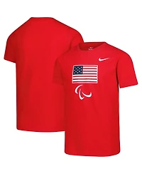 Nike Big Boys and Girls Red U.s. Paralympics Core T-Shirt