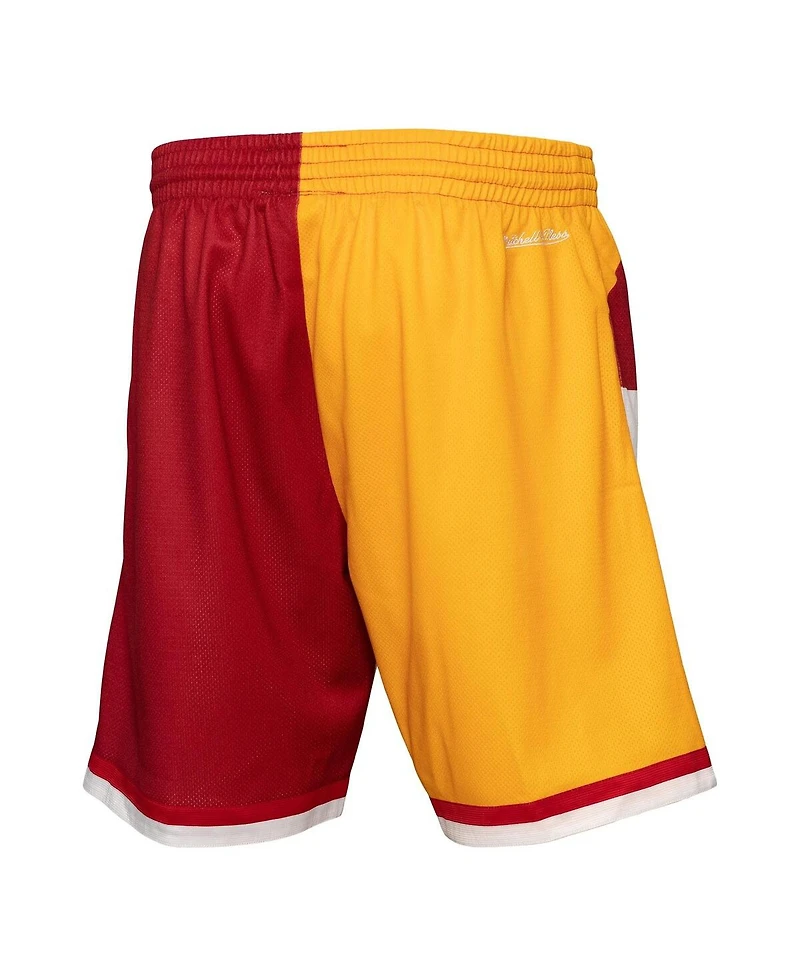 Mitchell & Ness Men's Gold Houston Rockets Big Face 5.0 Fashion Shorts