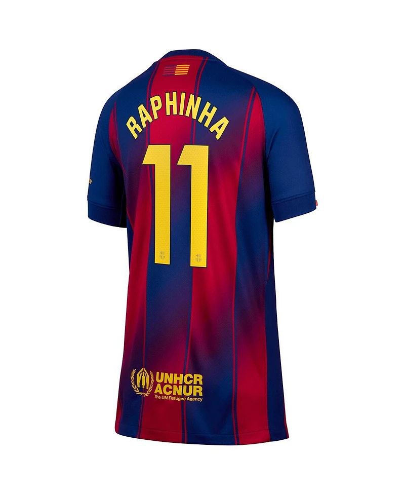 Nike Big Boys and Girls Raphinha Blue Barcelona 2025/26 Home Replica Jersey