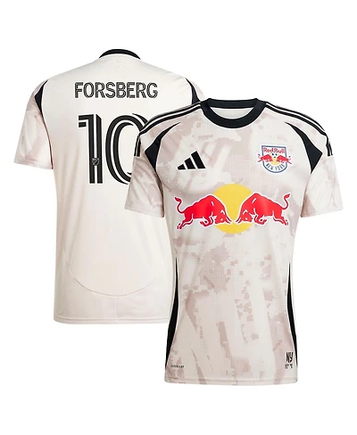 Adidas Men's Emil Forsberg Tan New York Red Bulls 2025 Stone Kit Replica Player Jersey