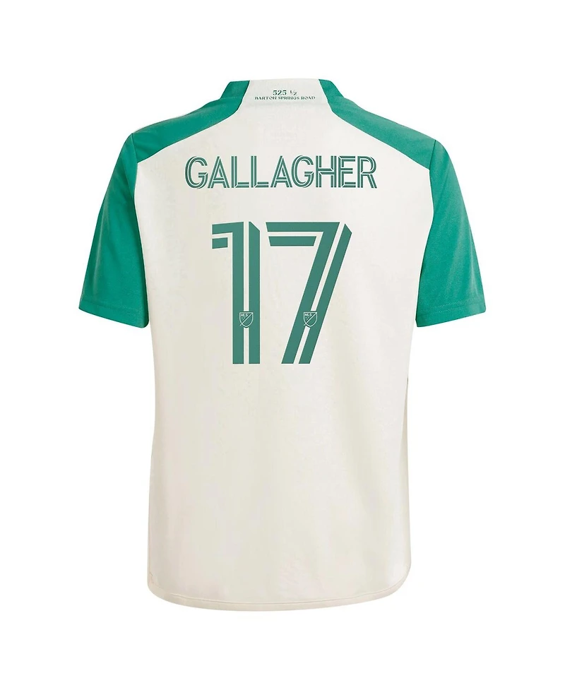 Adidas Big Boys and Girls Jon Gallagher Tan Austin Fc 2024 The Armadillo Kit Replica Player Jersey