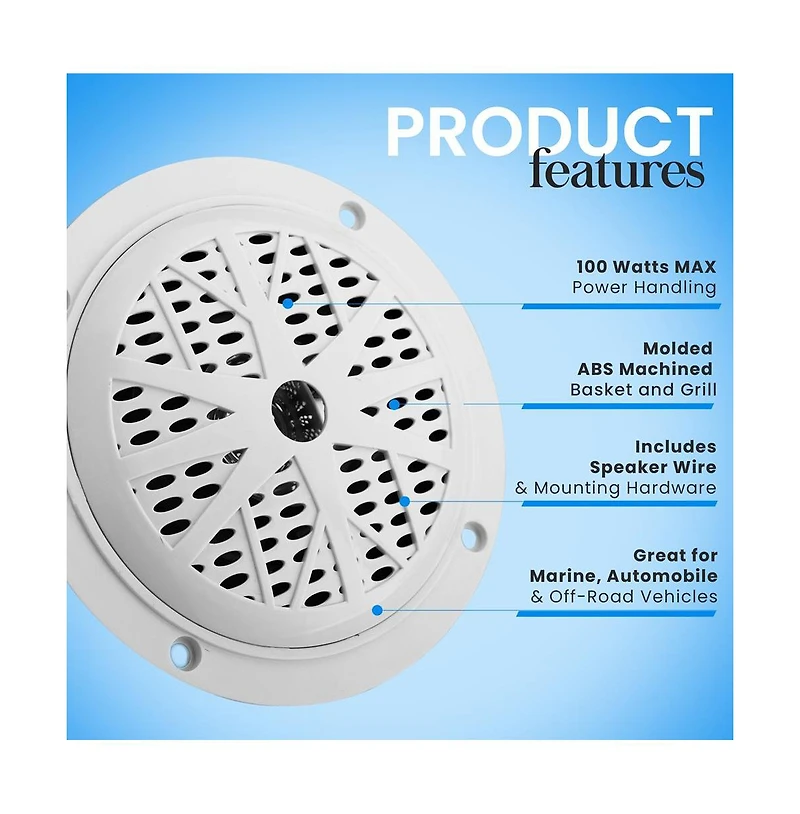 Pyle 4'' Waterproof Stereo Speaker System