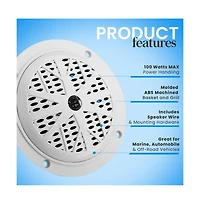 Pyle 4'' Waterproof Stereo Speaker System