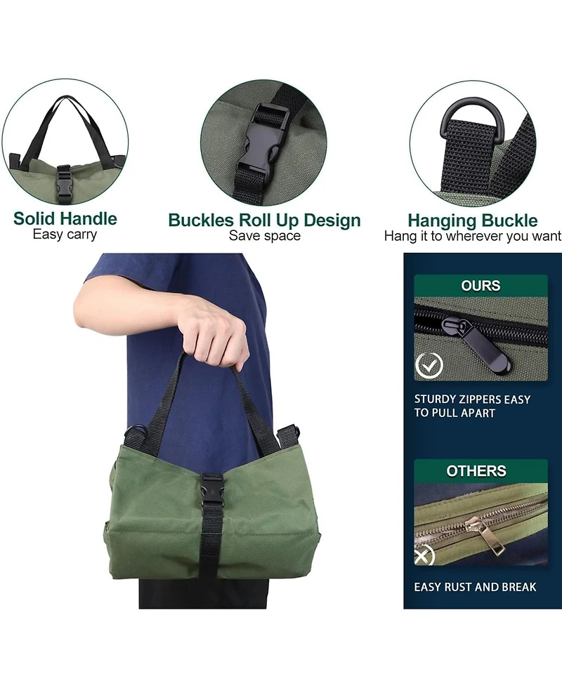 Xdovet Tool Bag Roll Up,Heavt Duty Tool Organizer Portable Tool Storage Bags Waterproof Oxford Cloth-Zipper Pouch for Men Mechanic, Electricians, Repa