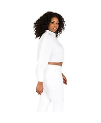 Poetic Justice Plus Ruffled Poplin Button-Up Shirts