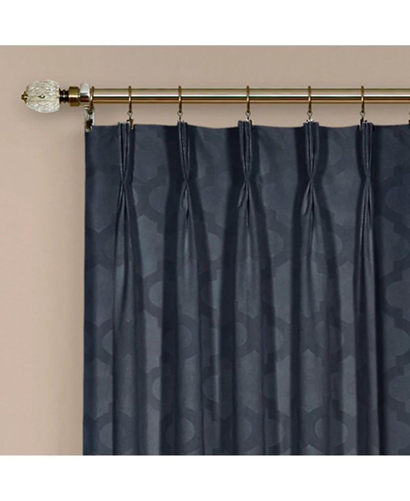 Kate Aurora 2 Pack Windsor Pinch Pleat/Rod Pocket/Back Tab Quatrefoil Window Curtain Panels