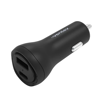 Ventev 32W Ultrafast Usb C and Usb A Universal Dual Car Charger-Black