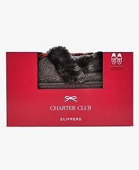 Charter Club Women's Faux-Fur-Lined Slippers, Macy's Exclusive
