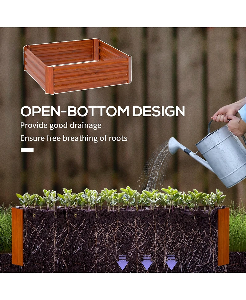 Outsunny 39" Raised Wall Garden Planet Beds for Flowers,