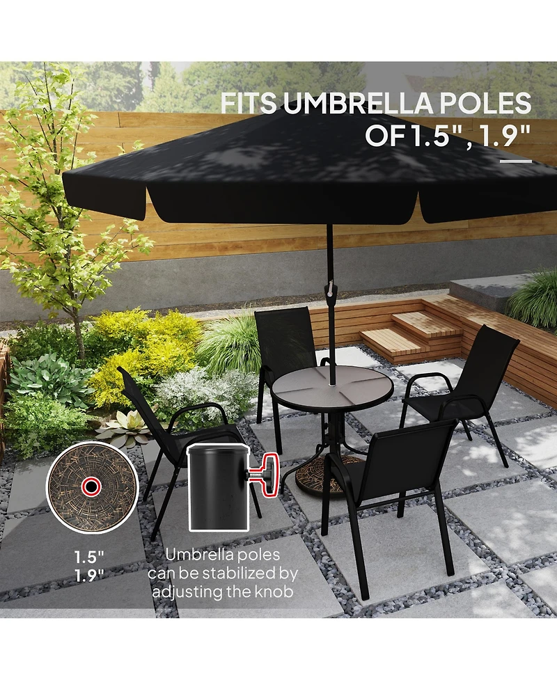 Outsunny 19" Patio Umbrella Base 26 lbs Umbrella Sd for 1.5"/1.9"