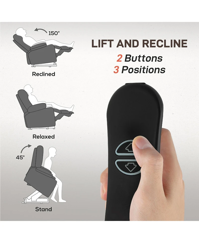 Homcom Lift Recliner Chair, Power Sofa with Massage and Heat,