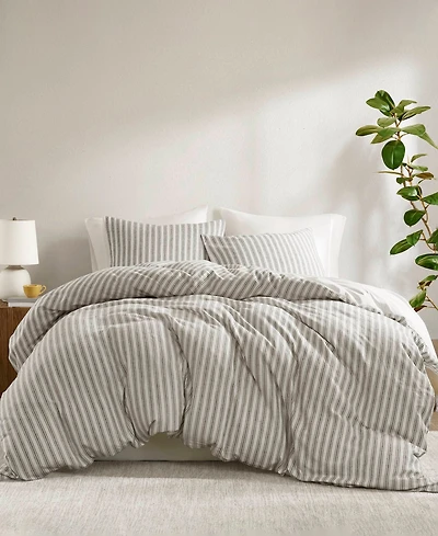 Madison Park Etta Striped 3-Pc. Duvet Cover Set, Queen