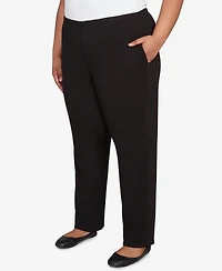 Alfred Dunner Plus As Usual Ribbed Knit Short Length Pants
