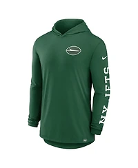 Nike Men's Green New York Jets Blitz Tri-Blend Performance Long Sleeve Hoodie T-Shirt
