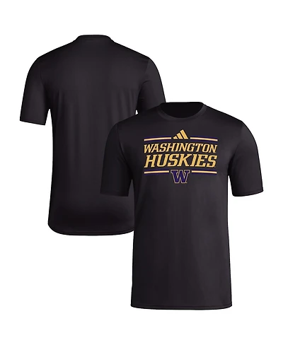 Adidas Men's Black Washington Huskies Strategy Pre-Game T-Shirt