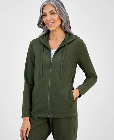 Style & Co Petite Zip-Front Long-Sleeve Hoodie, Created for Macy's