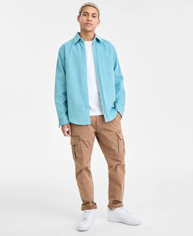 Sun + Stone Men's Long Sleeve Button-Front Corduroy Shirt, Created for Macy's