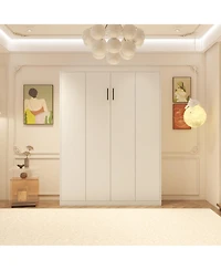 Homsee Full and queen size Hanging storage Murphy bed, white