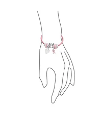 Bling Jewelry Support Breast Cancer Survivor Pink Ribbon Bead Charm Leather Bracelet .925 Silver