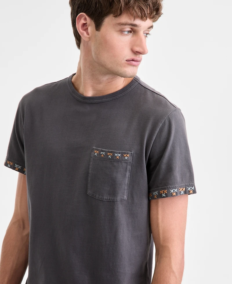Sun + Stone Men's Short-Sleeve Stitch Pocket Cotton T-Shirt, Macy's Exclusive