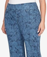 Ruby Rd. Plus Paisley Stretch Denim Pull-On Ankle Jeans