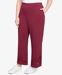 Ruby Rd. Plus Wide Leg Floral Cutout Pants