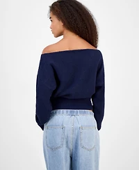 Hippie Rose Juniors' Off-The-Shoulder Slouchy Sweater
