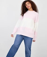 Hippie Rose Juniors' Oversized Stripe Long-Sleeve Sweater