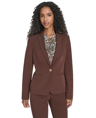 Tommy Hilfiger Women's Flex Solid Twill One Button Blazer
