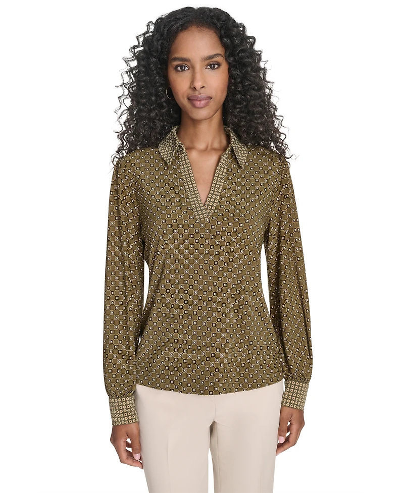 Tommy Hilfiger Women's Foulard Johnn Collar Top