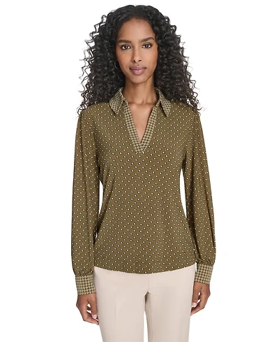 Tommy Hilfiger Women's Foulard Johnn Collar Top