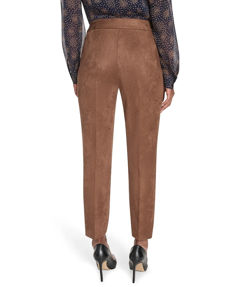 Tommy Hilfiger Women's Scuba Suede High-Rise Ankle Pants