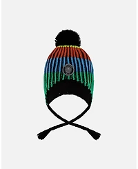 Deux par Boy Lined Peruvian Knit Winter Hat with Pompom Multicolor - Toddler|Child
