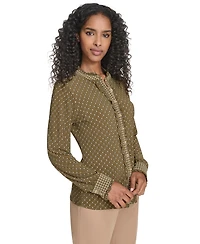 Tommy Hilfiger Women's Foulard Ruffle Button-Up Top