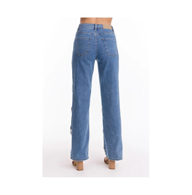 The Noli Shop Women's Kaia Pearl High Rise Jean