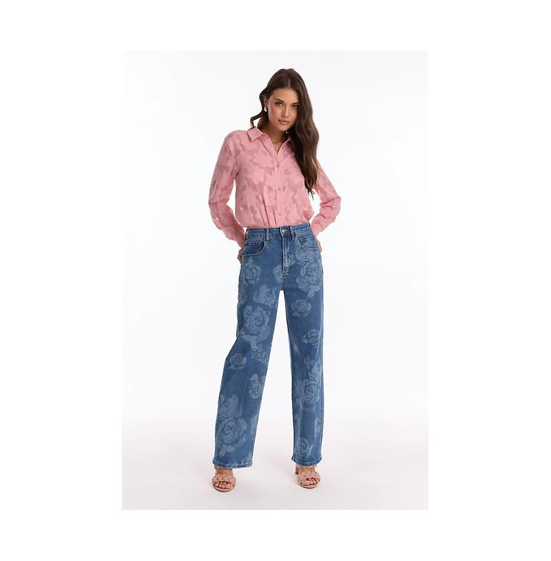 The Noli Shop Women's Rose High Rise Jean