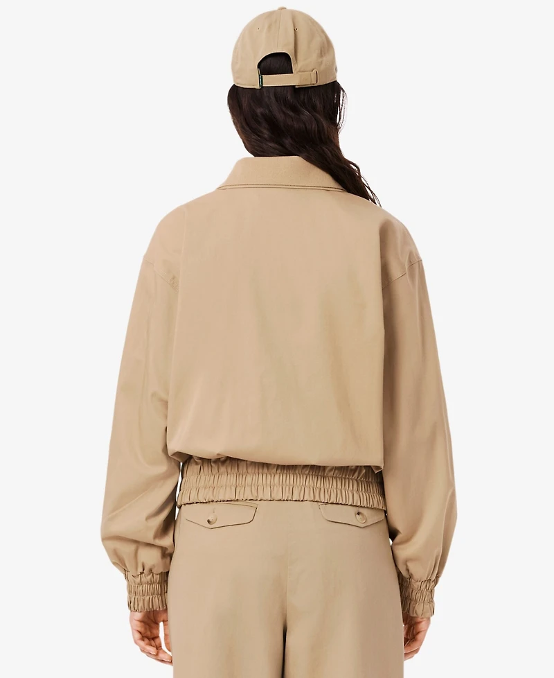 Lacoste Usa Women's Logo Zip Polo Collar Jacket