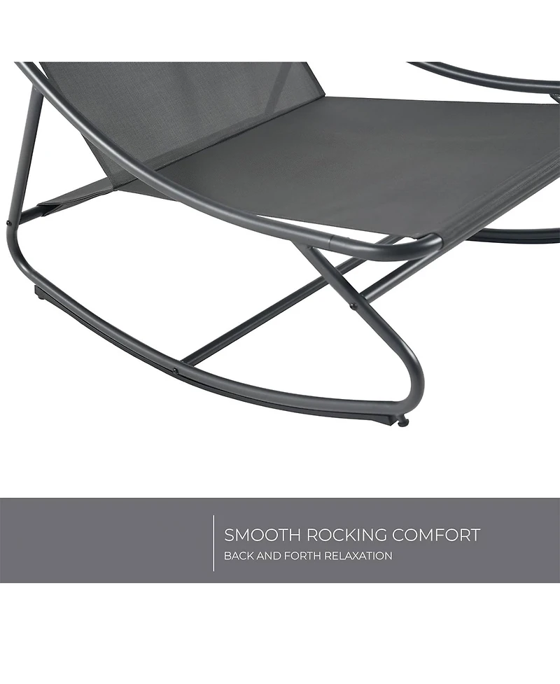 Mondawe Modern Armless Rocking Chair W/ Breathable Mesh Plush Cushion Steel Frame Package style seat