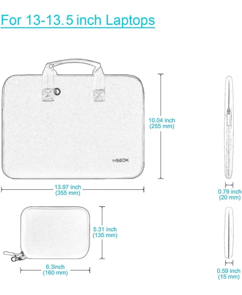 Acer Laptop Sleeve 13.3-14 inch Case with Small Pouch, Neoprene Computer Bag Compatible with MacBook Pro 14" M4/M3/M2/M1 2025-2021, Mac Air/Pro 1