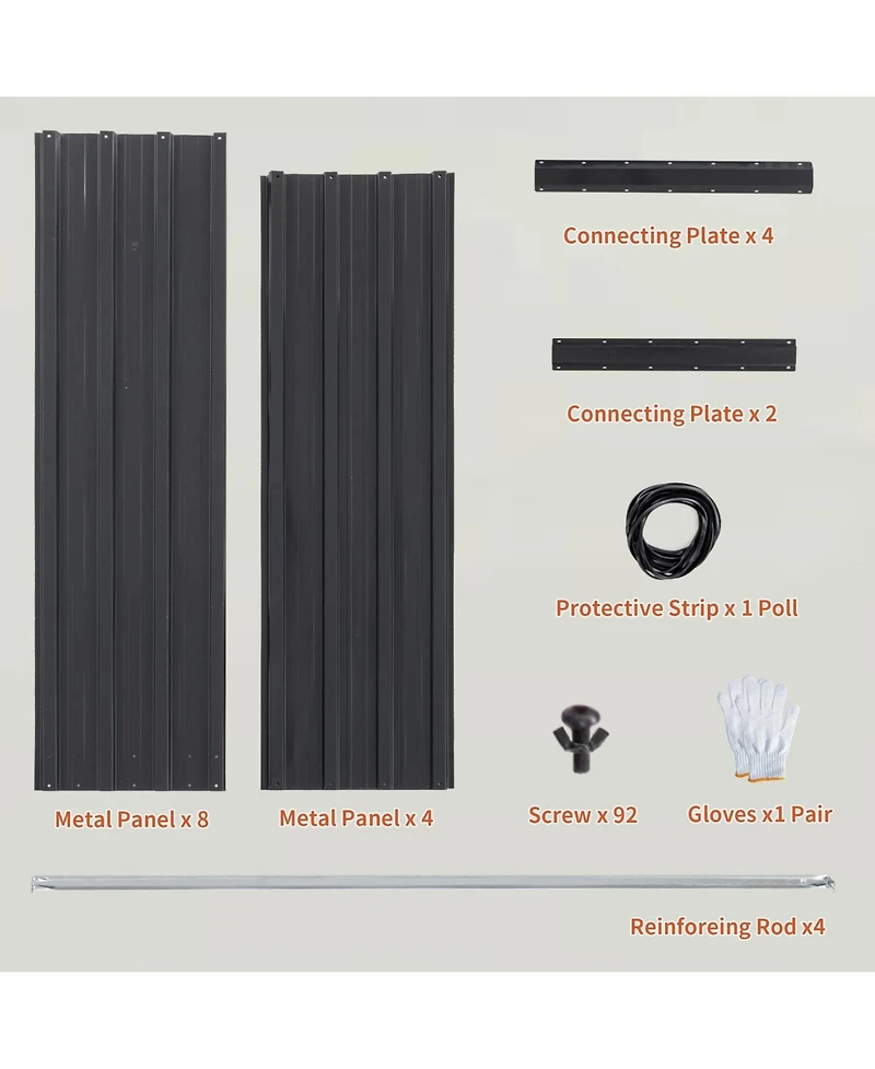 Streamdale Furniture 6x3x2 Ft Metal Raised Garden Bed