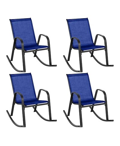 Patio Rocking Chair Heavy-Duty Metal Rocker Outdoor Anti-Slip