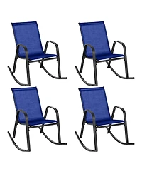 Patio Rocking Chair Heavy-Duty Metal Rocker Outdoor Anti-Slip