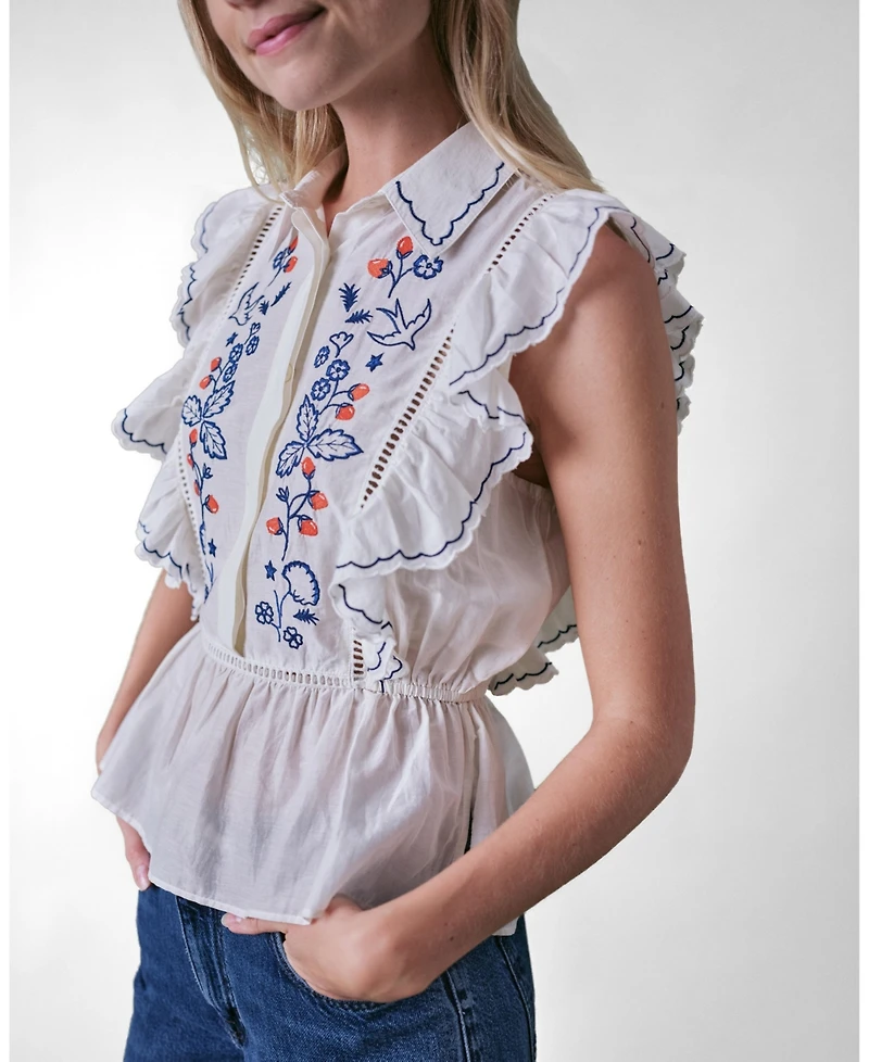 Cape Cove Women's Wild Strawberry Silk Blend Blouse