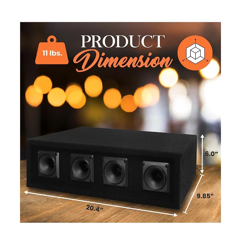 Pyle-Pro 300 Watt 4 Way Dj Speaker System with Four 3 Inch Horn Piezo Tweeters Full Range Audio Black Carpeted Finish